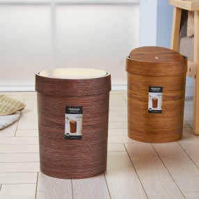G1971/G1973 Imitation wood circular shake cover dust bin（9.6L / 15.5L)