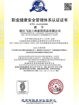 Occupational health and safety management system certificate